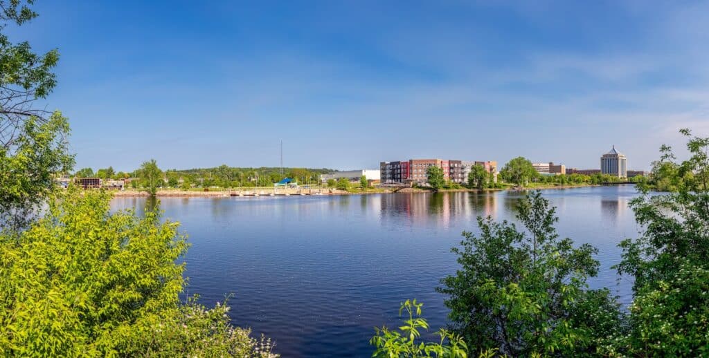 Walking the riverfront district is one of many things to do in Wausau, WI this summer.