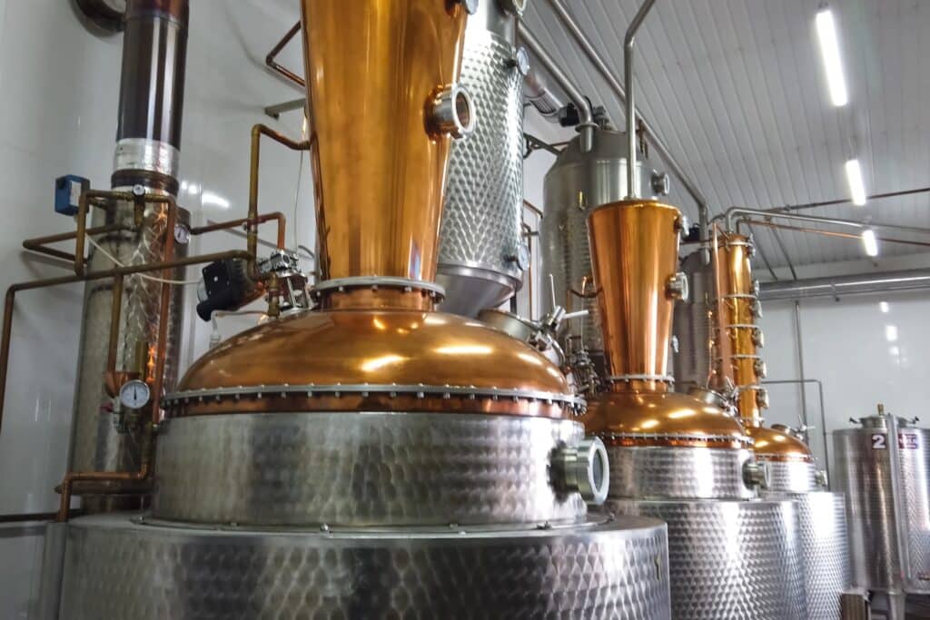 Equipment for the distilling process at the Timekeeper Distillery in Wausau, WI.